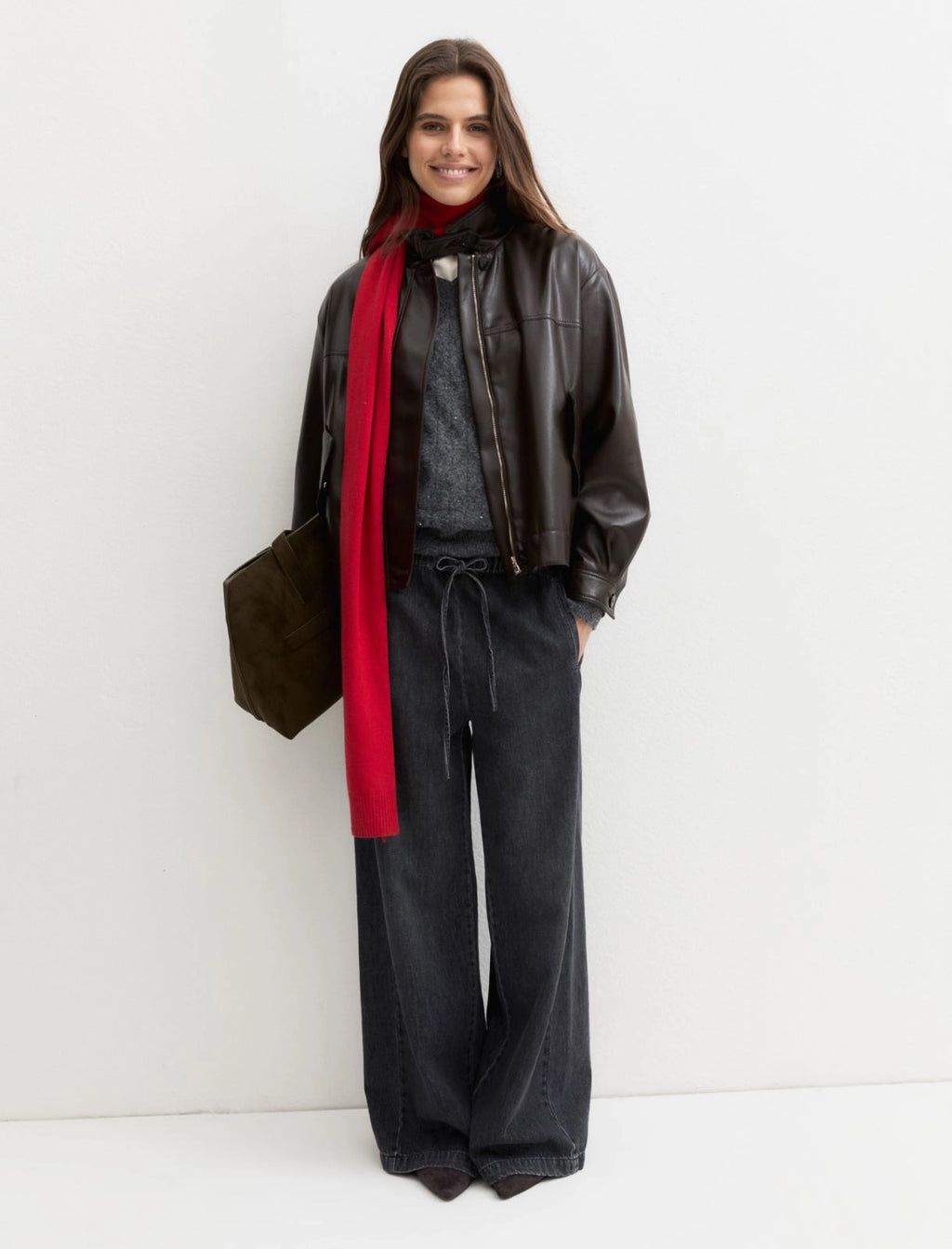 EMME MARELLA Oversized coated jersey bomber jacket