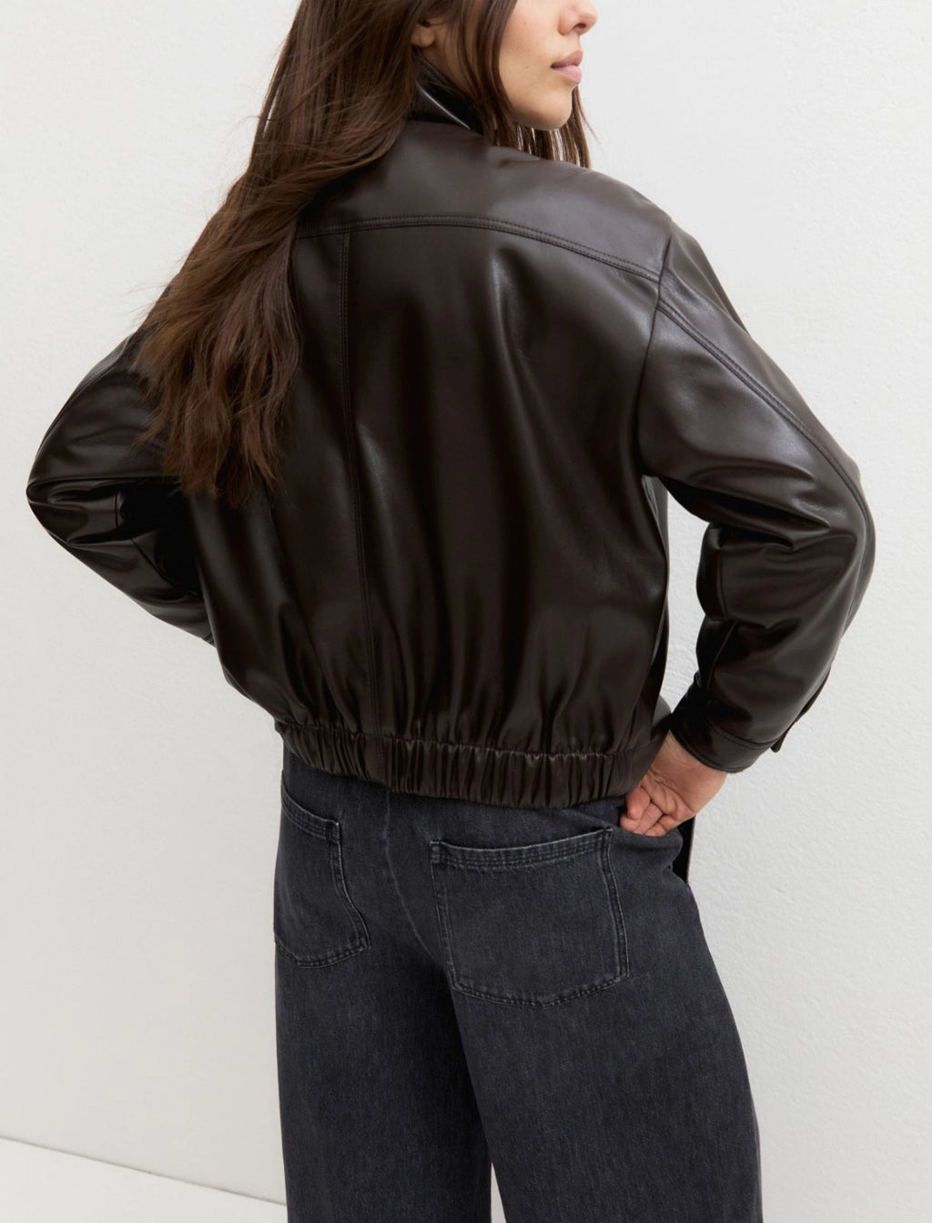 EMME MARELLA Oversized coated jersey bomber jacket