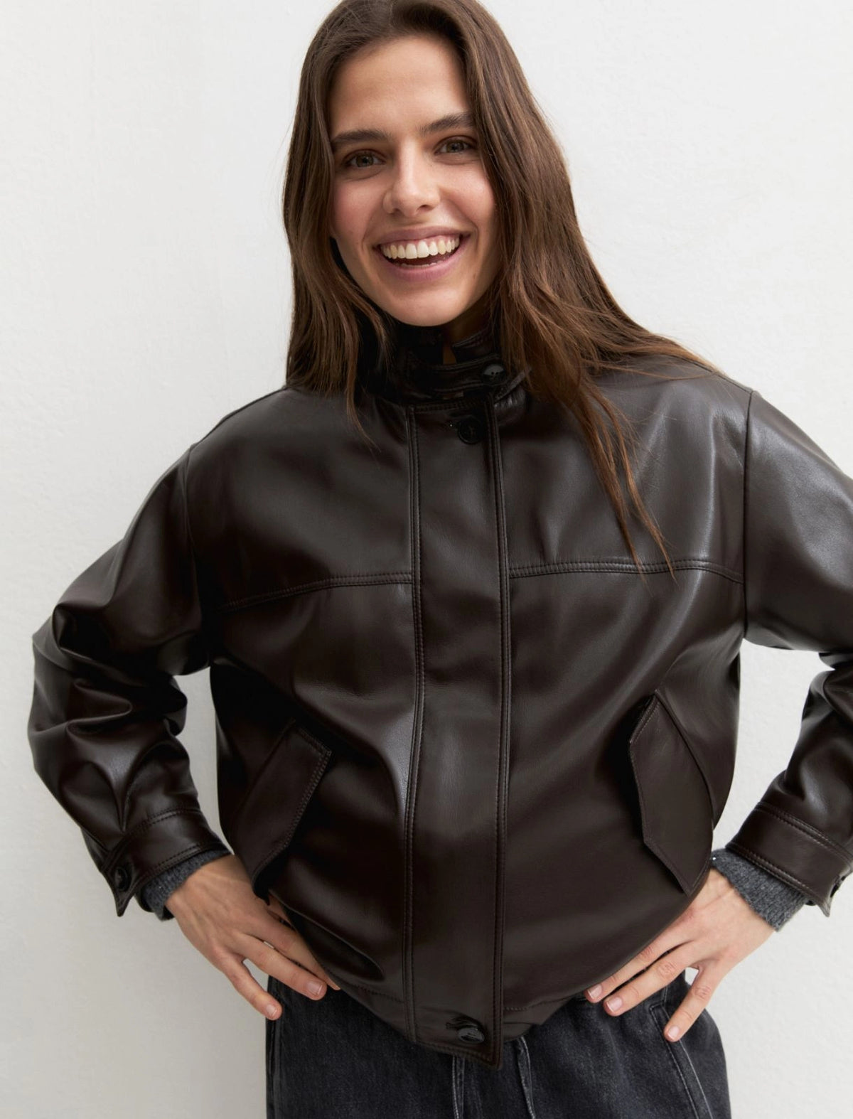 EMME MARELLA Oversized coated jersey bomber jacket
