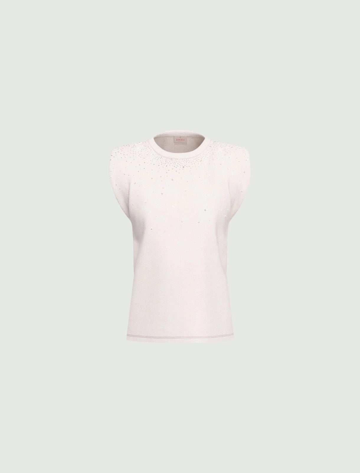 EMME MARELLA Crystal-adorned sleeveless T-shirt