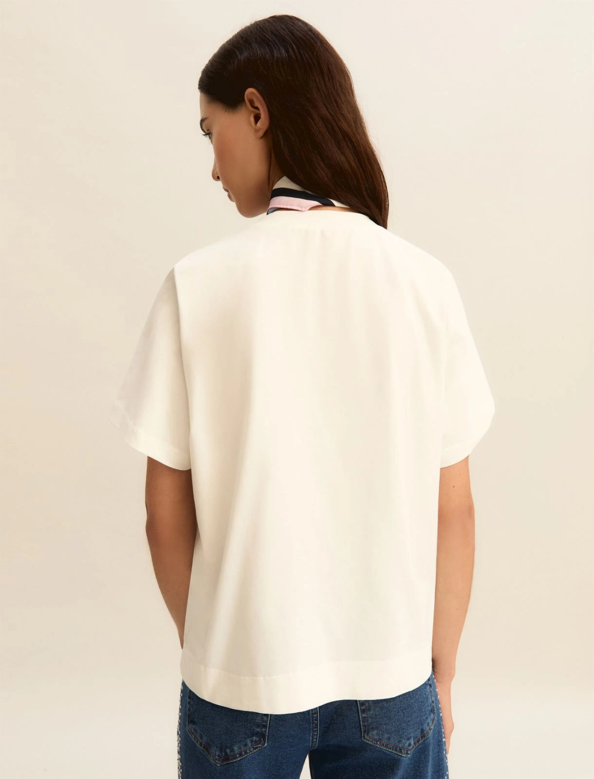 EMME MARELLA Jersey T-shirt with scarf detail