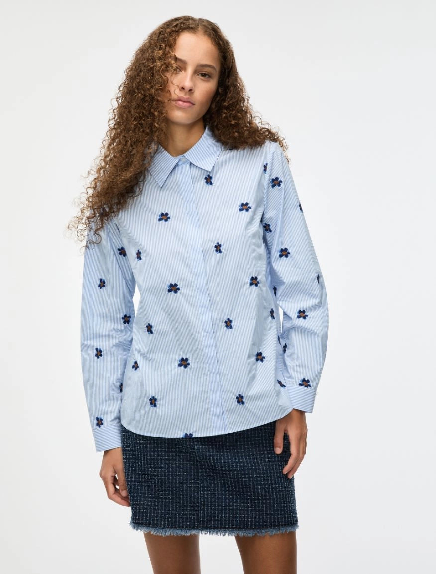 EMBROIDERED SHIRT Light Blue