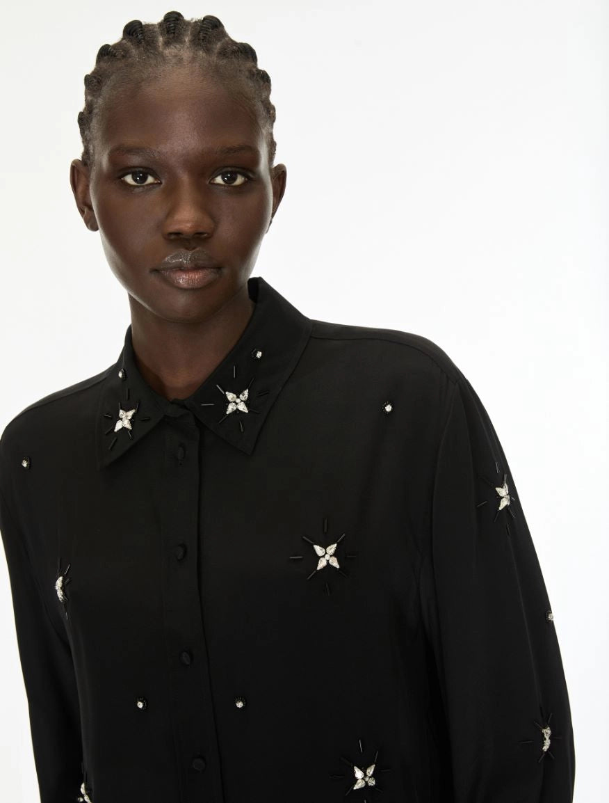 iBLUES Rhinestone - embellished silk - blend shirt