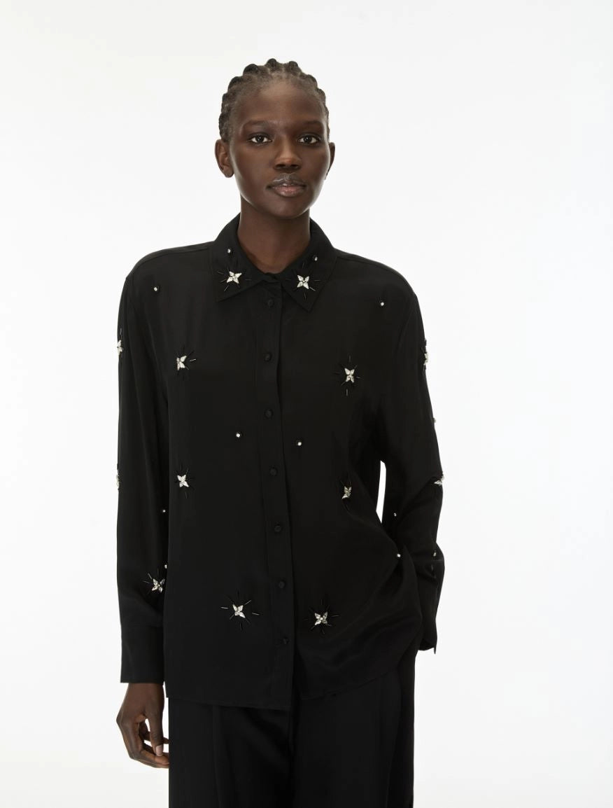 iBLUES Rhinestone - embellished silk - blend shirt