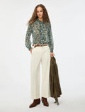 WIDE-LEG TROUSERS Wool White