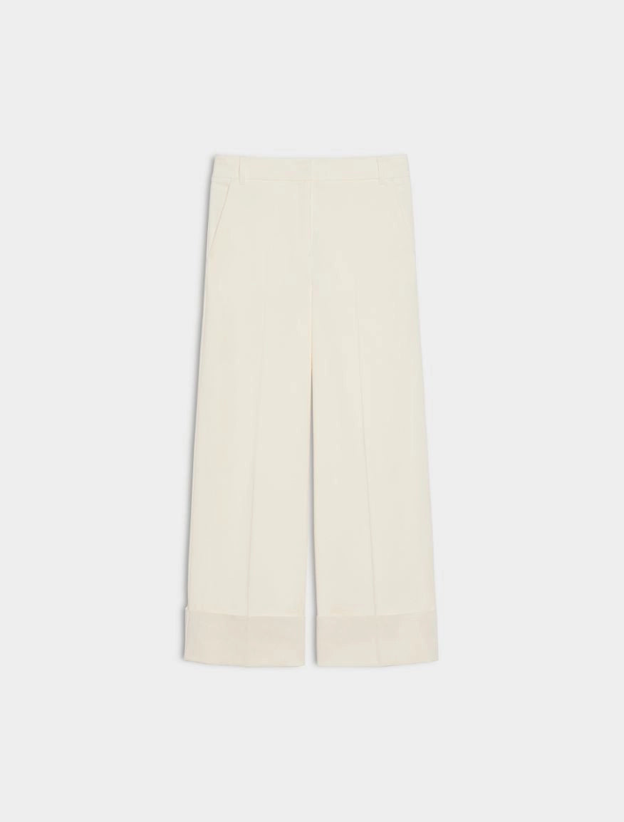 WIDE-LEG TROUSERS Wool White