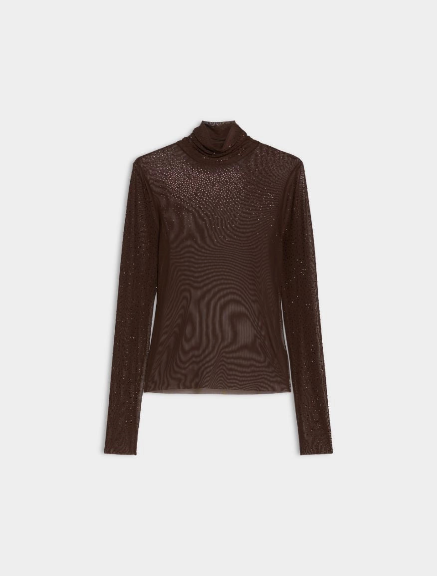 iBLUES  Rhinestone-embellished mock polo neck top