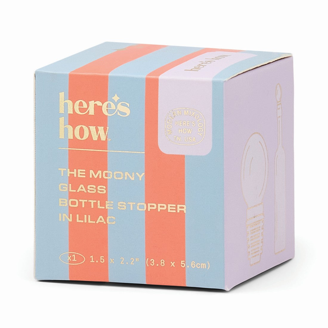 HERE'S HOW - Λιλά πώμα φιάλης, The Moony Glass Bottle Stopper