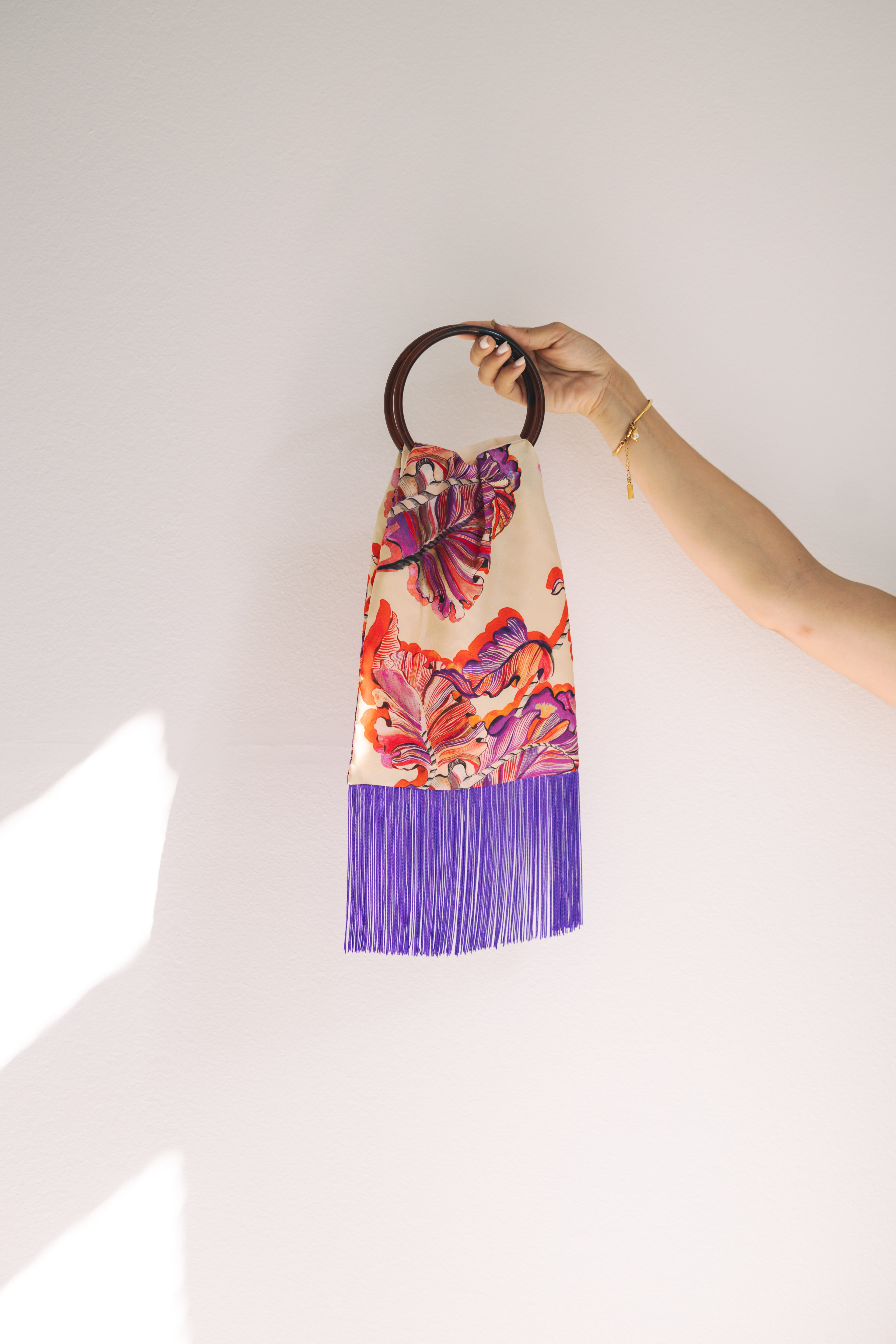 ELENI MALAMI Ioli Cream Silk Luxury Handbag