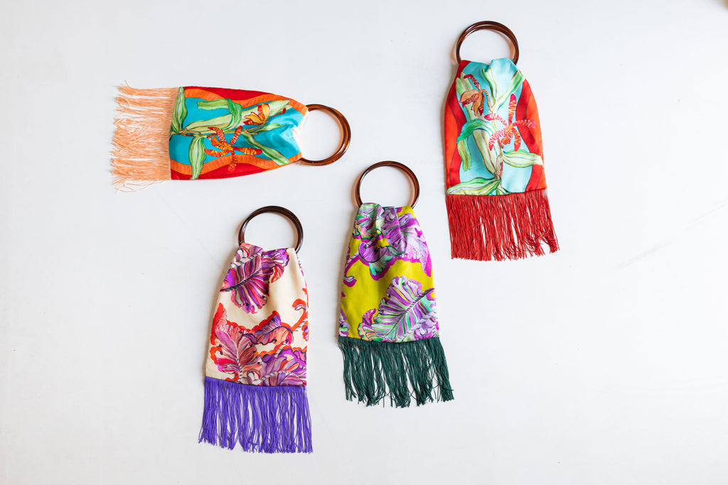 ELENI MALAMI Ioli Cream Silk Luxury Handbag