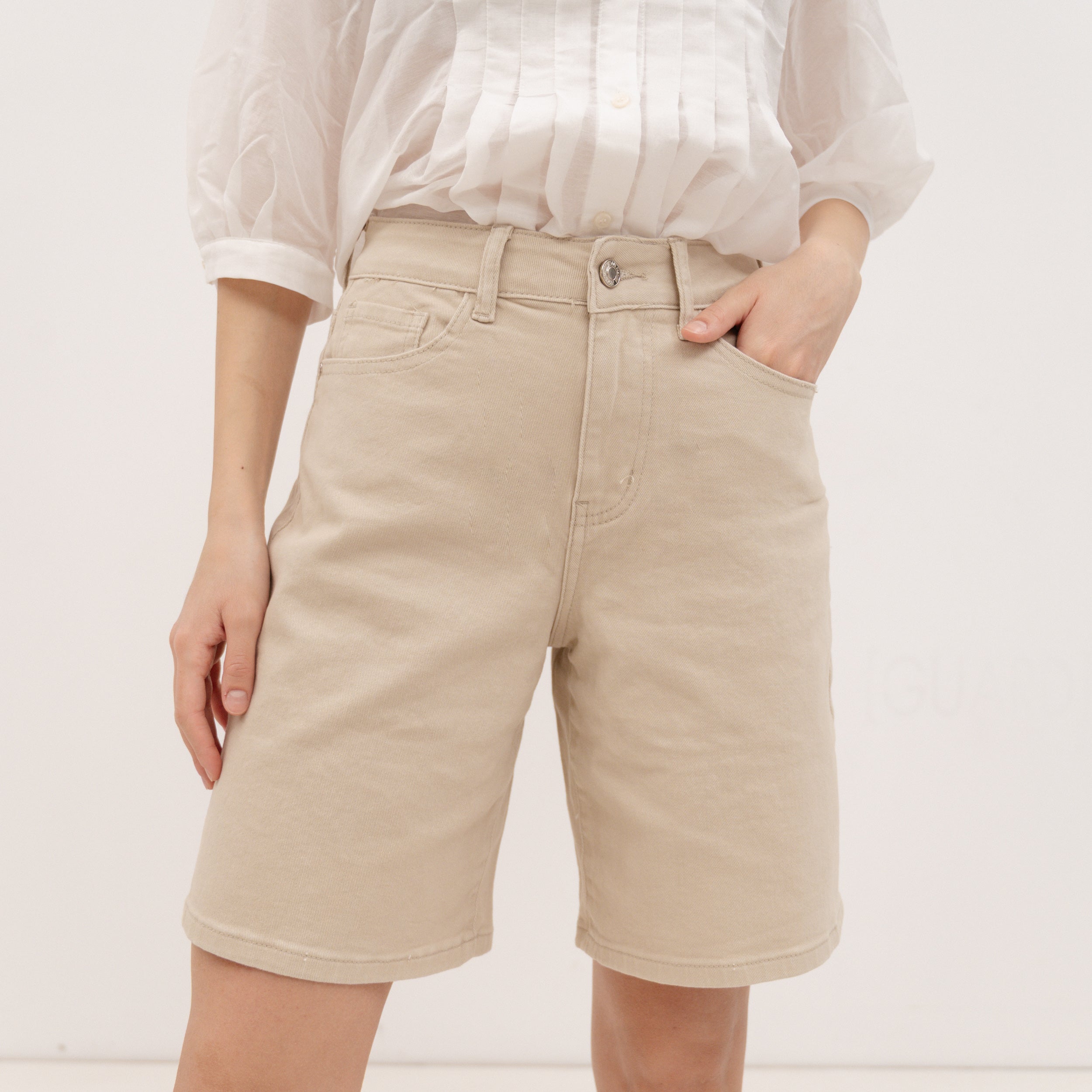 PERSA COLLECTION Beige Cotton Shorts