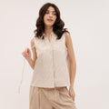 YESZEE Beige Sleeveless shirt with hearts