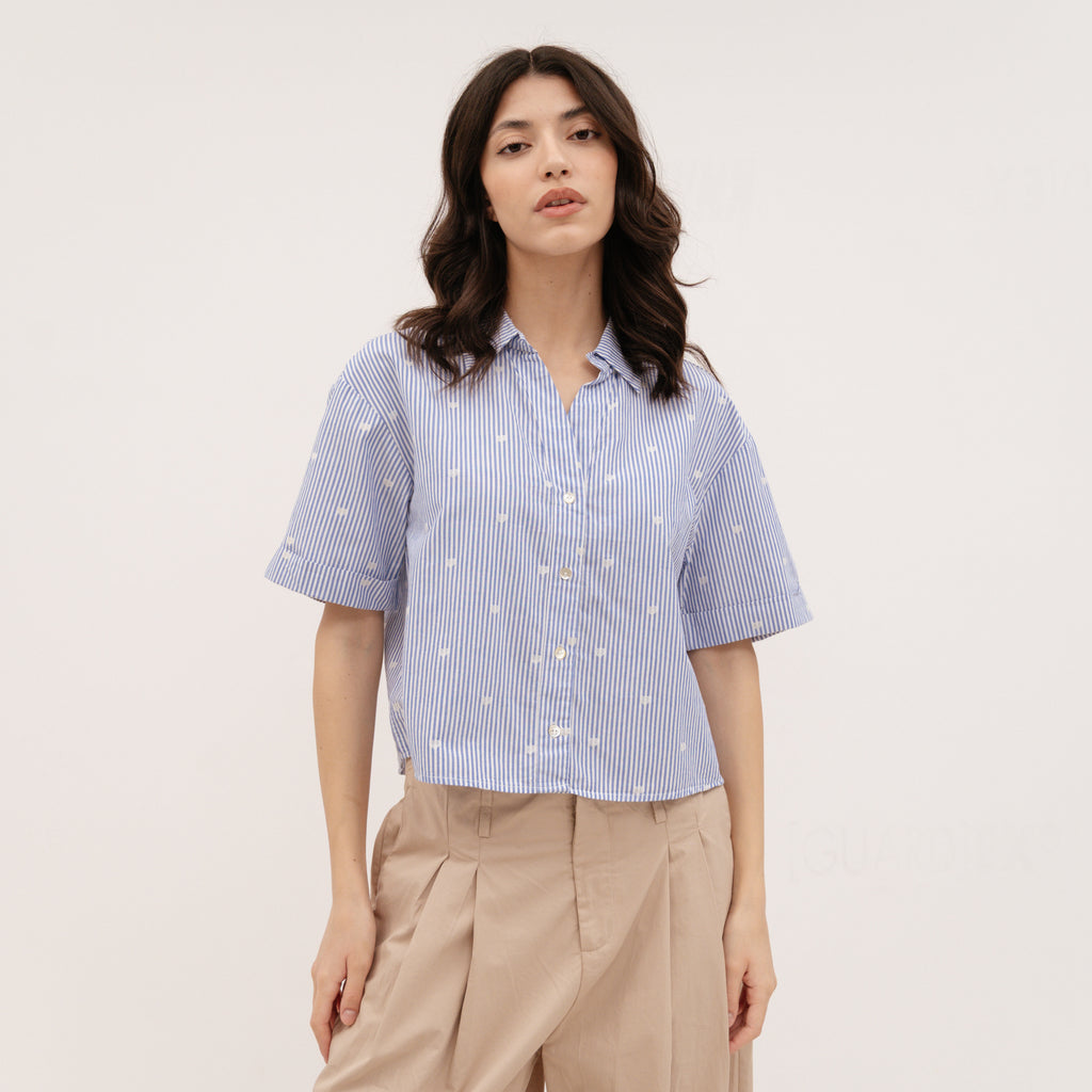 YESZEE Light Blue shirt with hearts