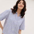 YESZEE Light Blue shirt with hearts