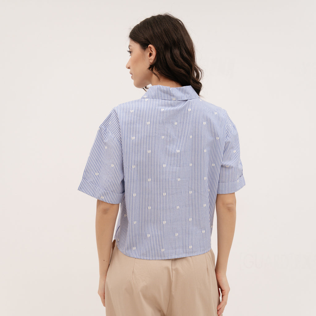 YESZEE Light Blue shirt with hearts