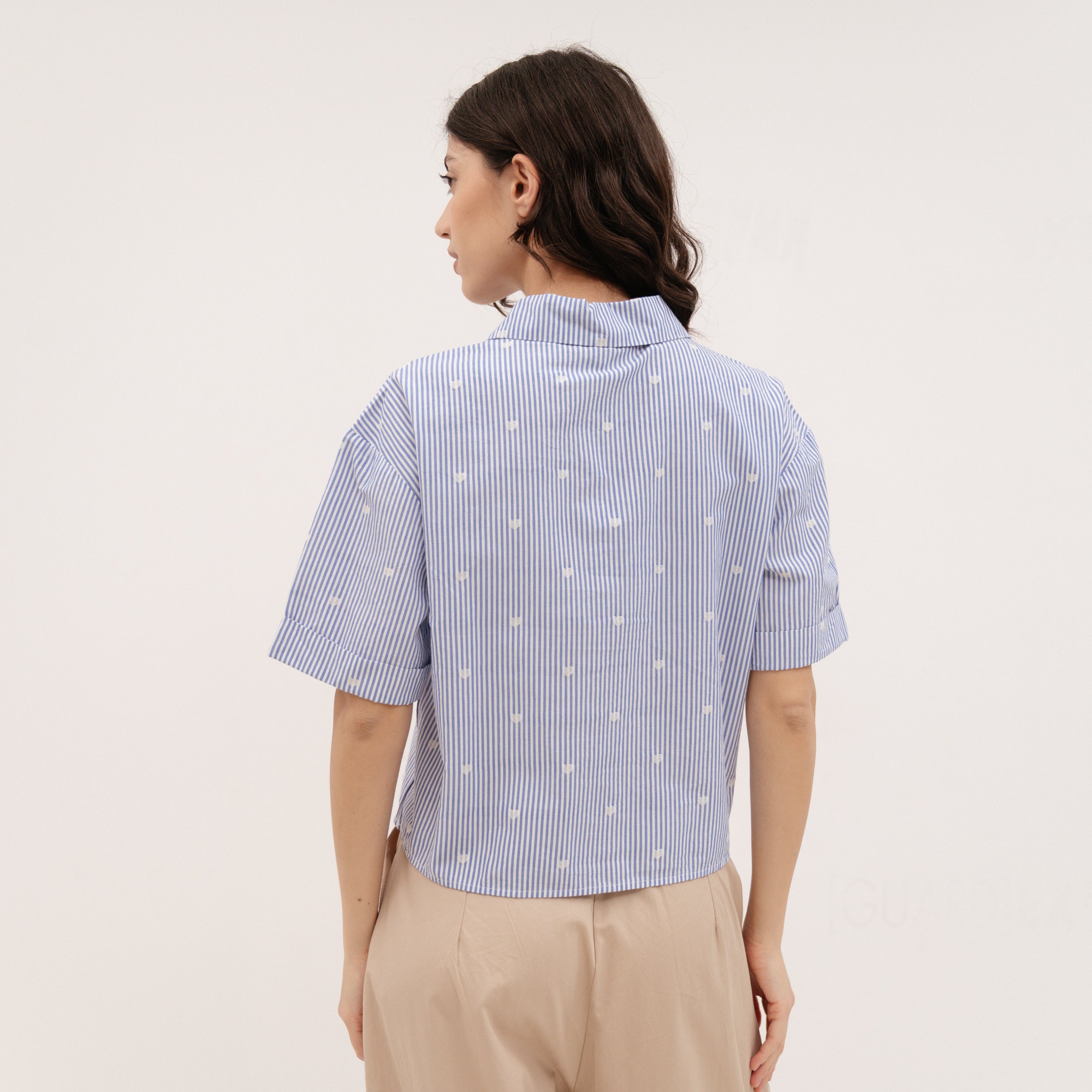 YESZEE Light Blue shirt with hearts