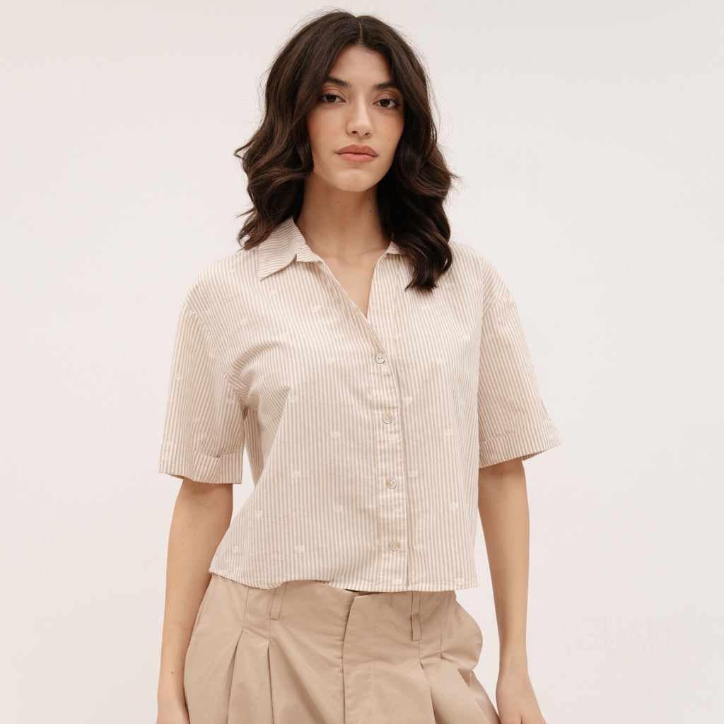 YESZEE Beige shirt with hearts