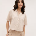 YESZEE Beige shirt with hearts