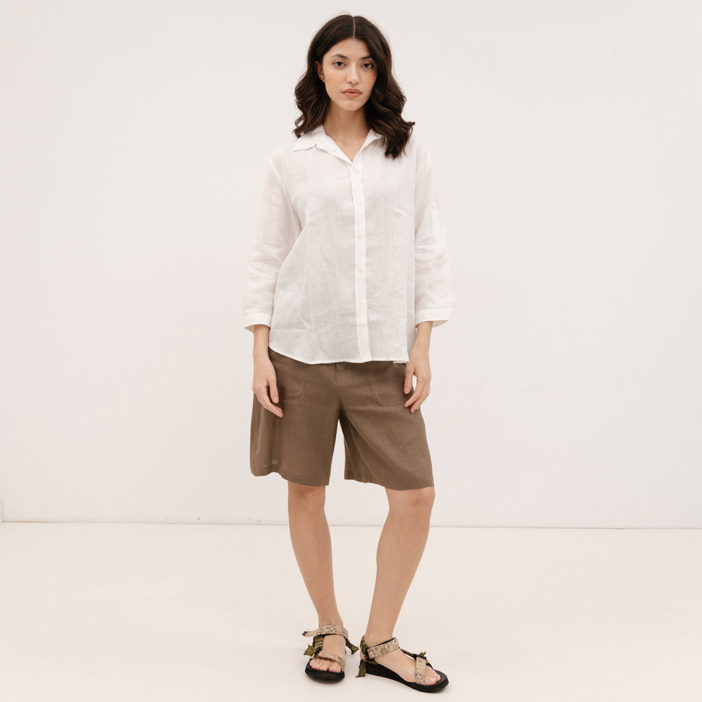 EMME MARELLA Bermuda shorts - DARK BROWN