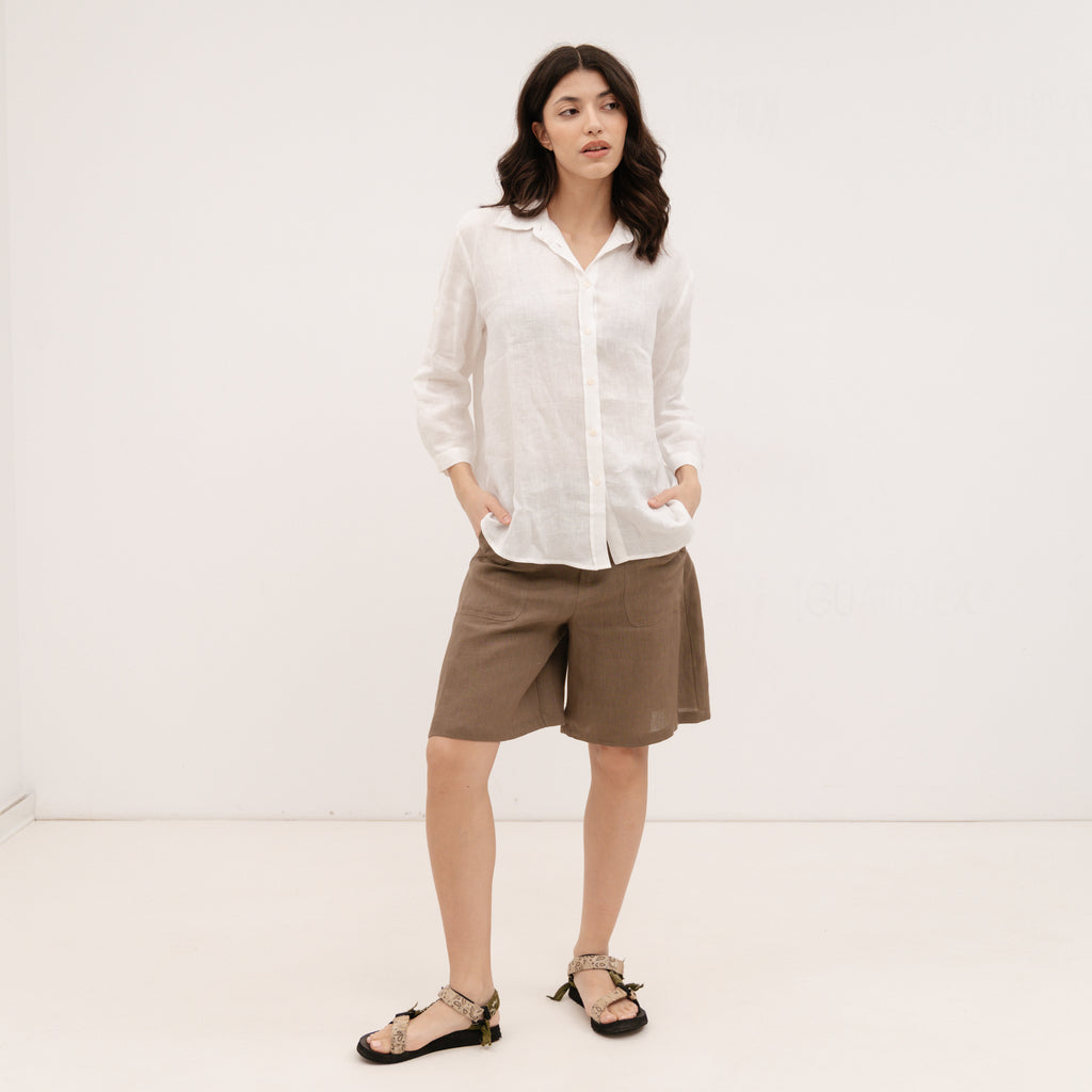 EMME MARELLA Bermuda shorts - DARK BROWN