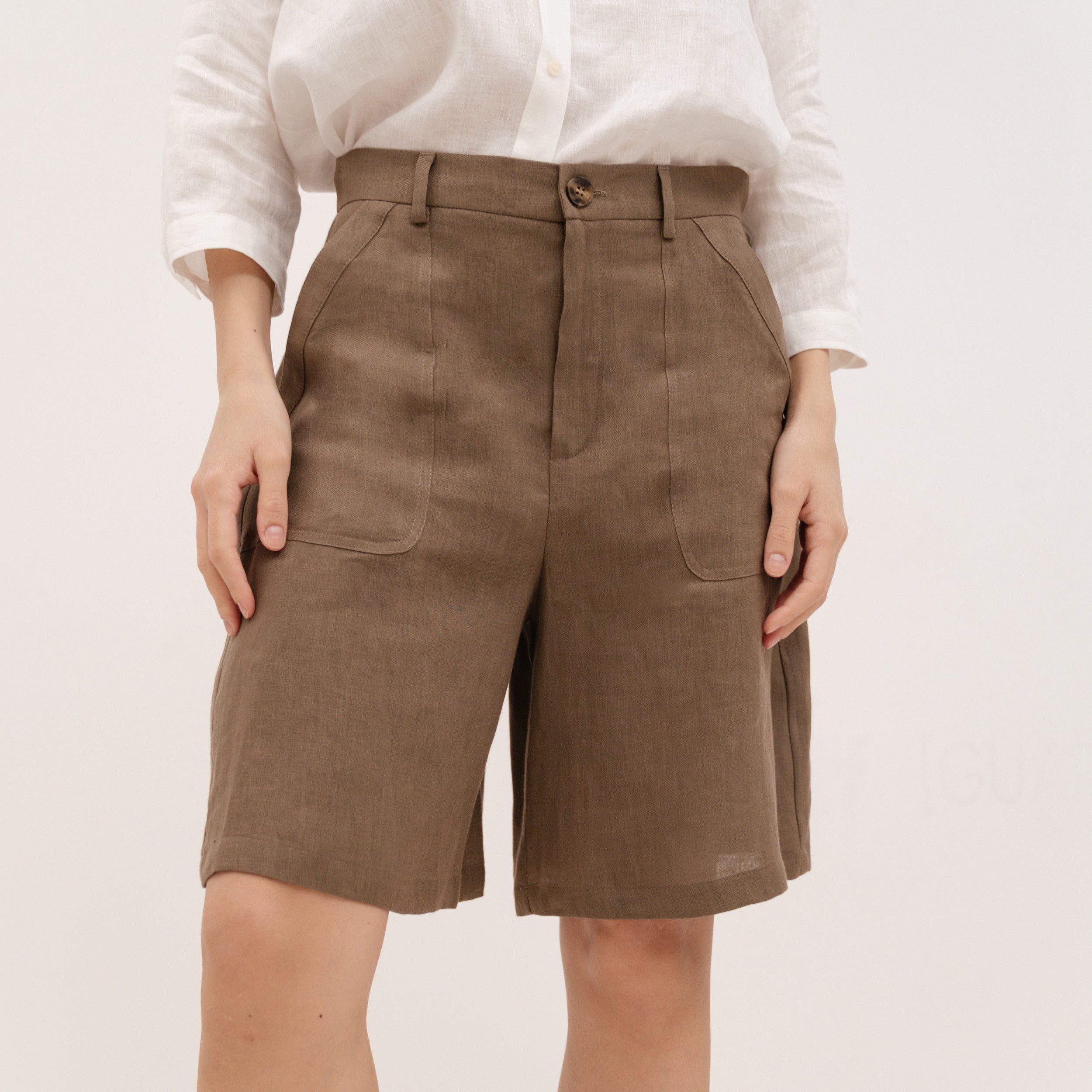 EMME MARELLA Bermuda shorts - DARK BROWN