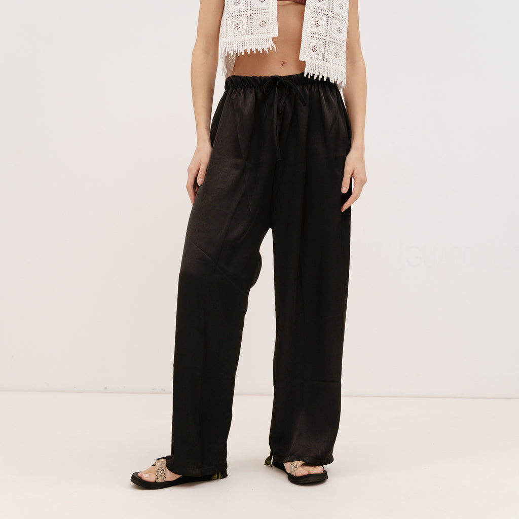 PERSA COLLECTION Black Satin Pants