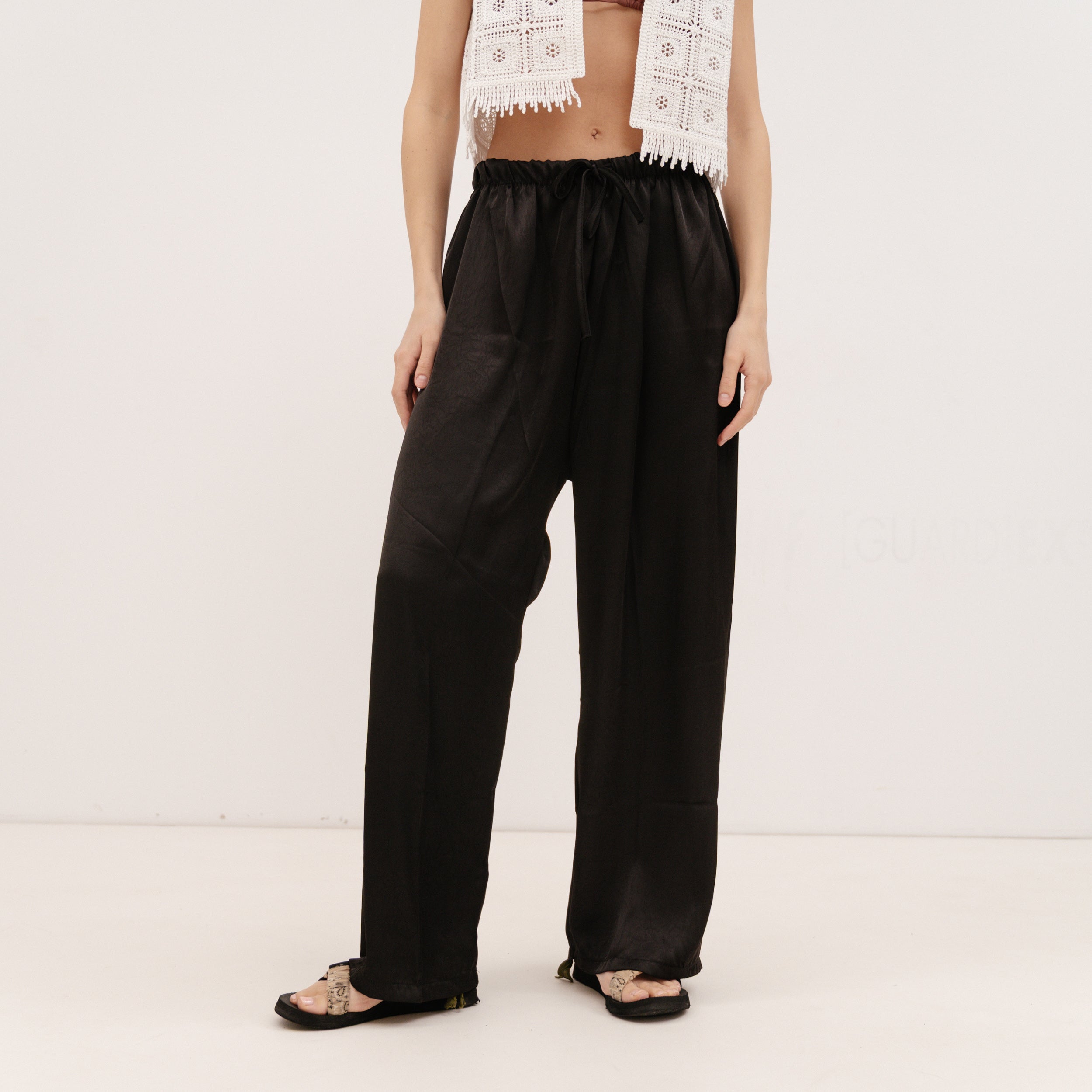 PERSA COLLECTION Black Satin Pants