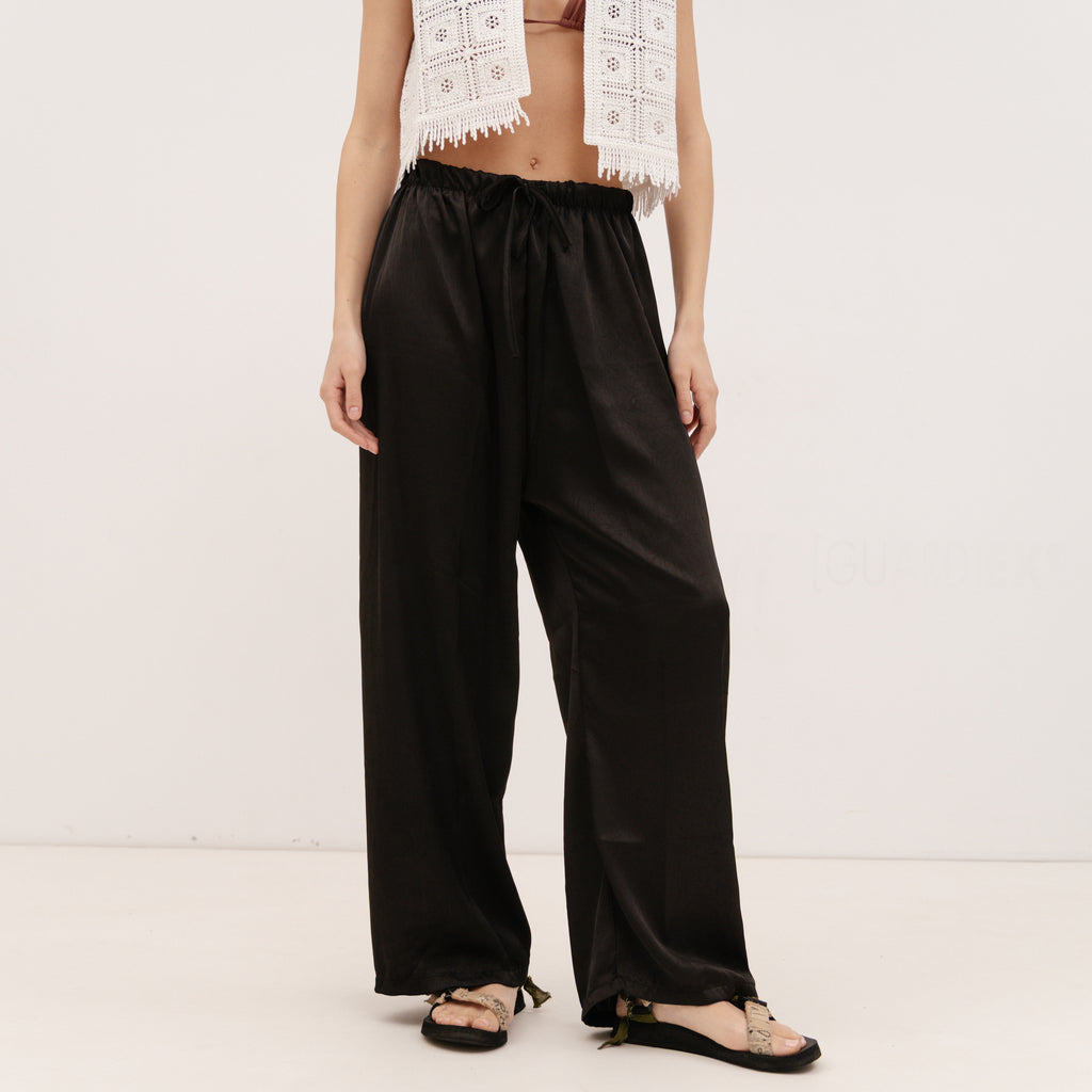 PERSA COLLECTION Black Satin Pants