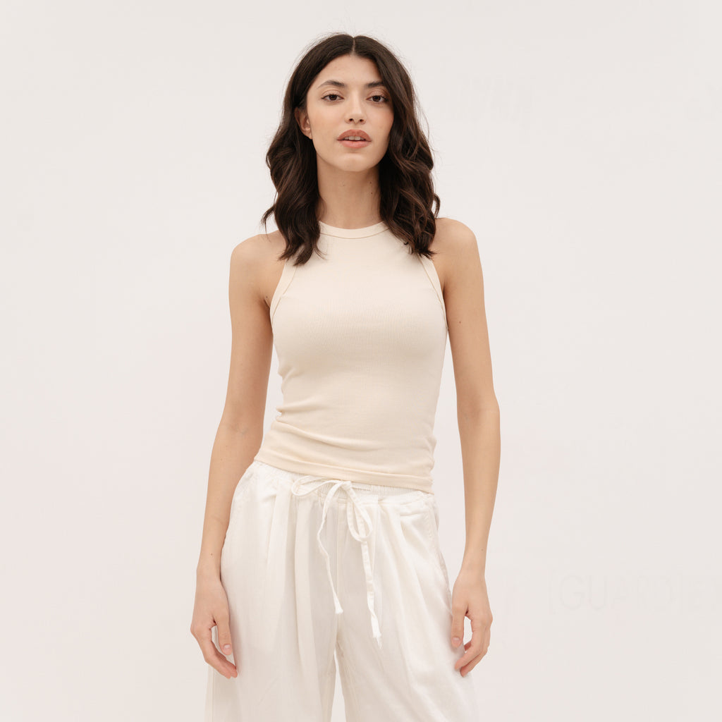 PERSA COLLECTION Beige Tank Top