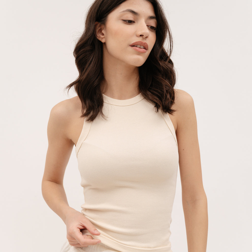 PERSA COLLECTION Beige Tank Top