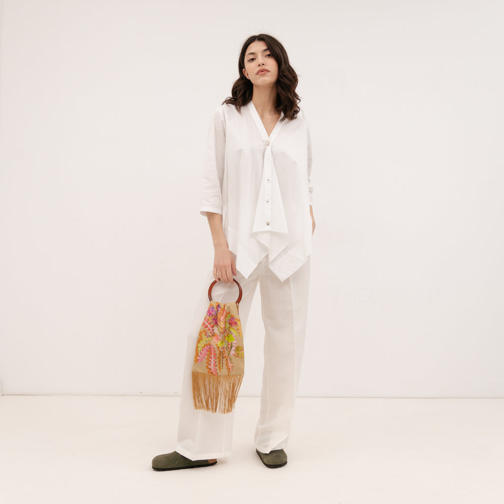 ELENI MALAMI "Sand" Luxury HandBag with acrylic handles