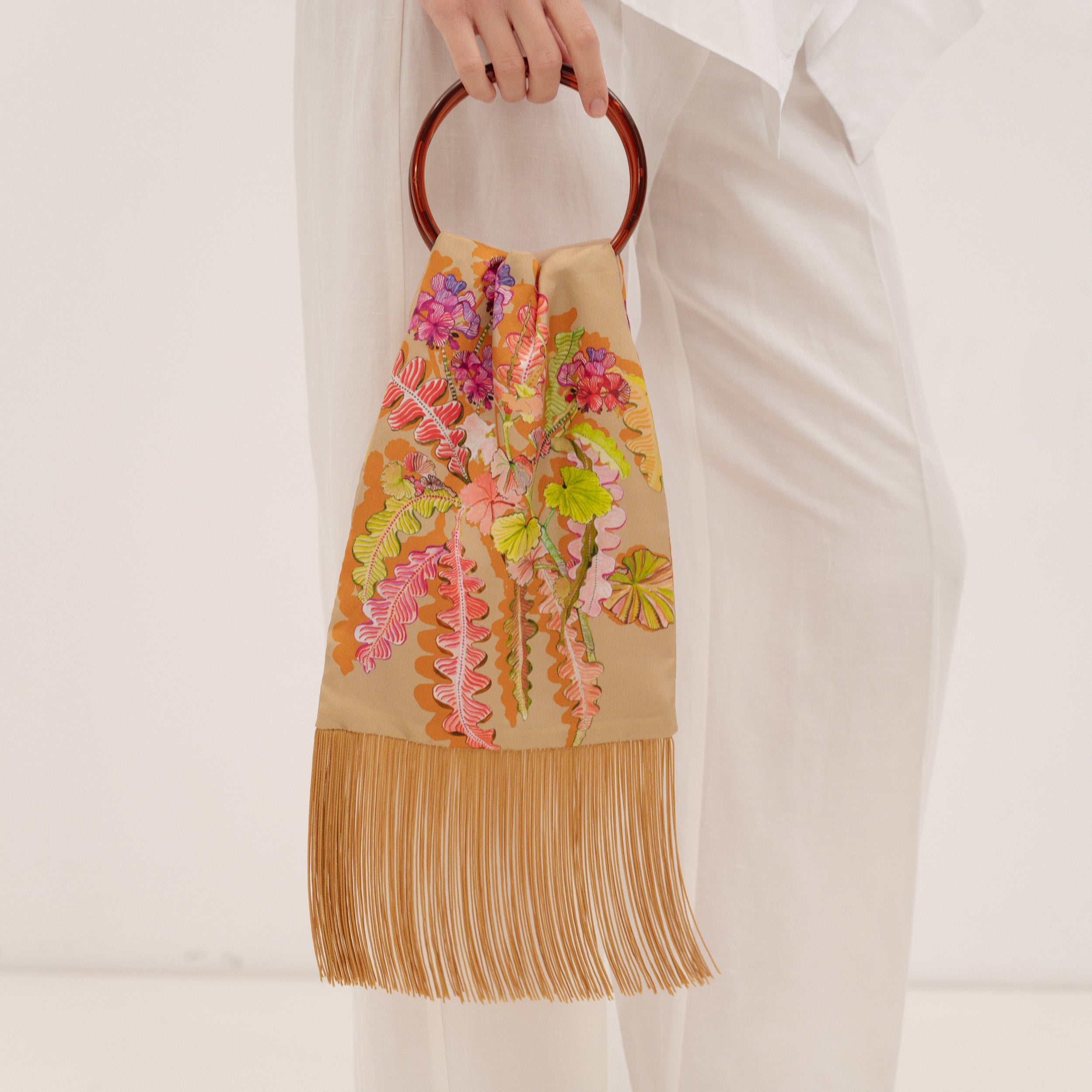 ELENI MALAMI "Sand" Luxury HandBag with acrylic handles