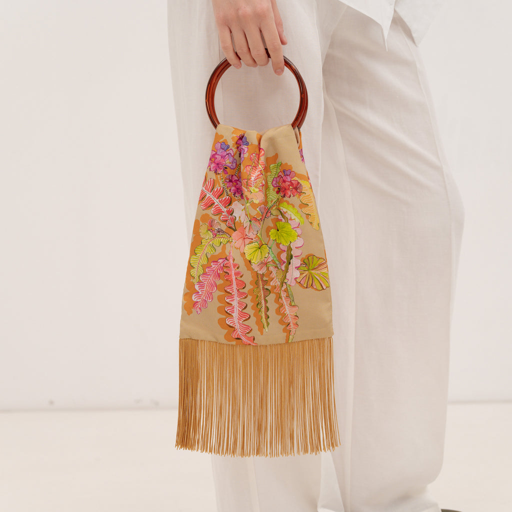 ELENI MALAMI "Sand" Luxury HandBag with acrylic handles