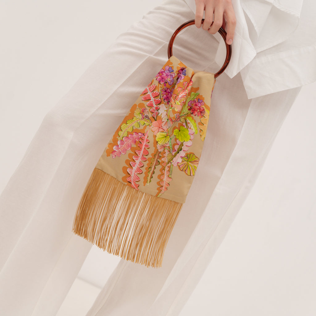 ELENI MALAMI "Sand" Luxury HandBag with acrylic handles