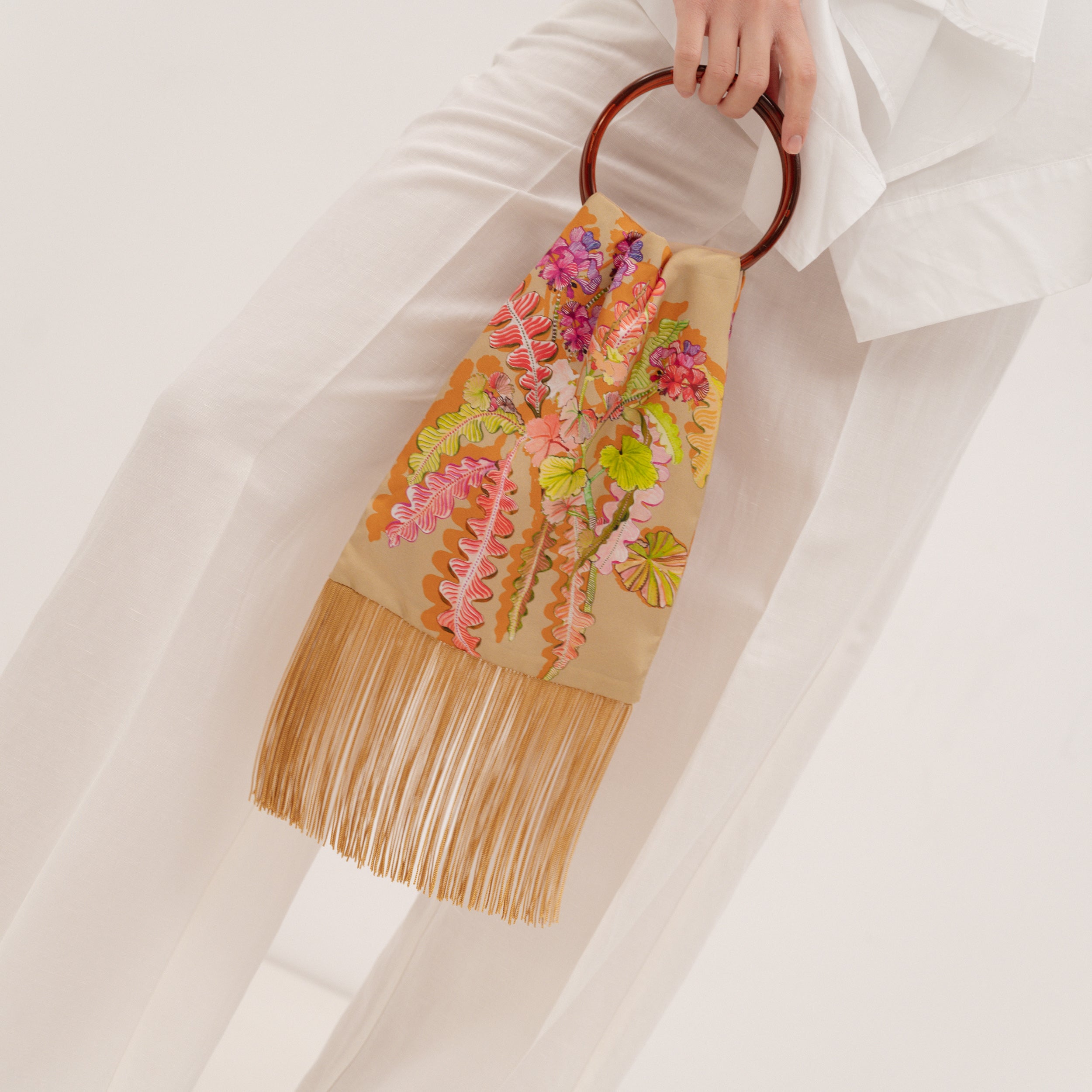 ELENI MALAMI "Sand" Luxury HandBag with acrylic handles
