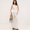 PERSA COLLECTION White Poplin Barrel Pants