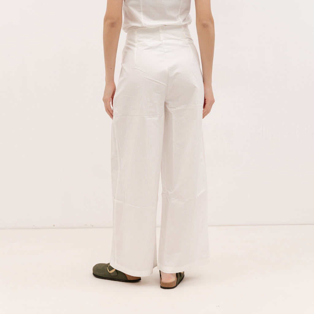 PERSA COLLECTION White Poplin Barrel Pants