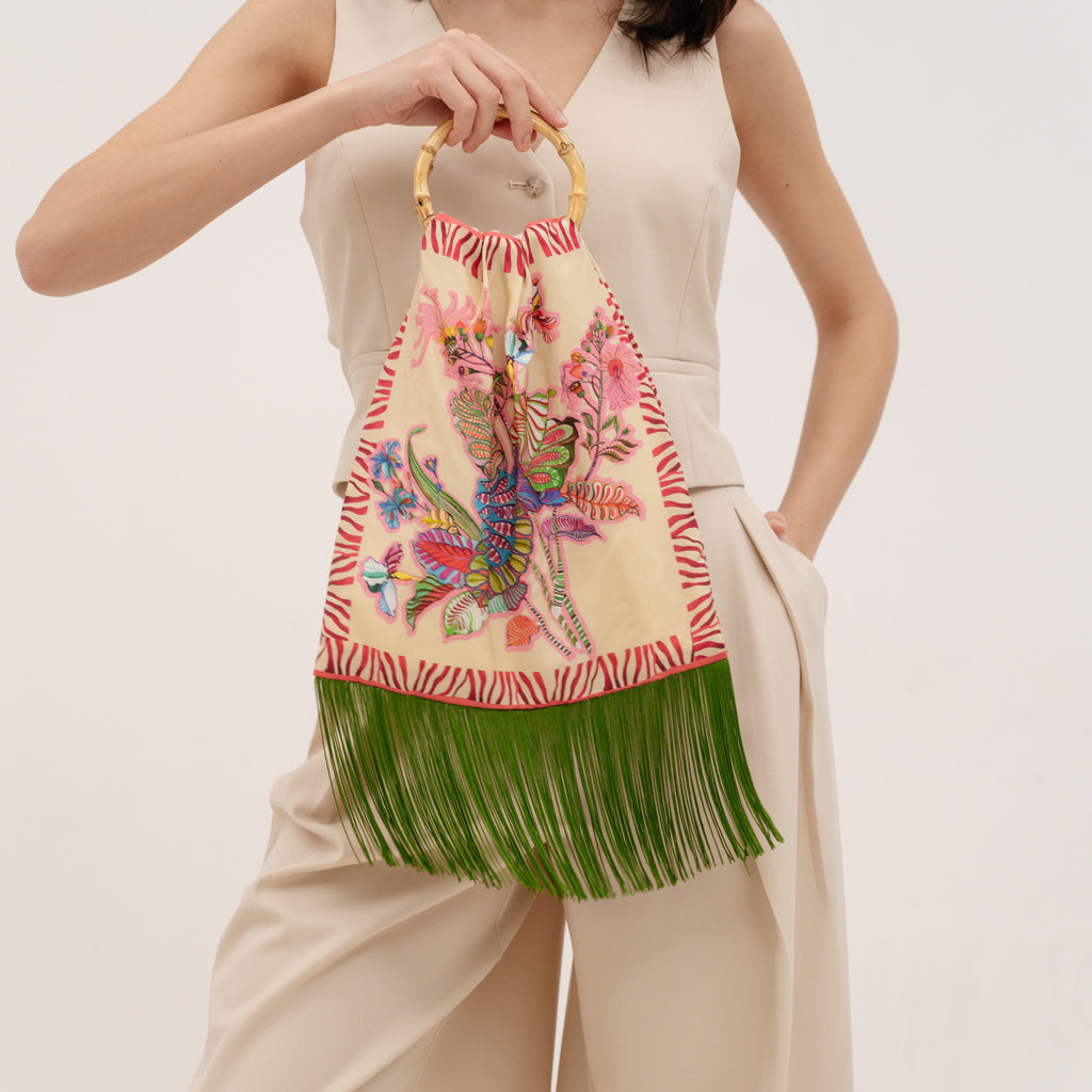 ELENI MALAMI "Summer in the City" Luxury HandBag with Bamboo Handles