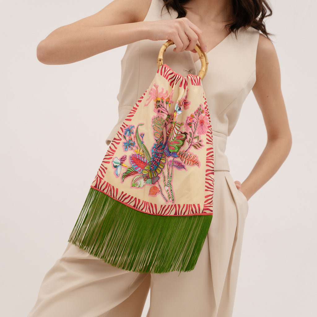 ELENI MALAMI "Summer in the City" Luxury HandBag with Bamboo Handles