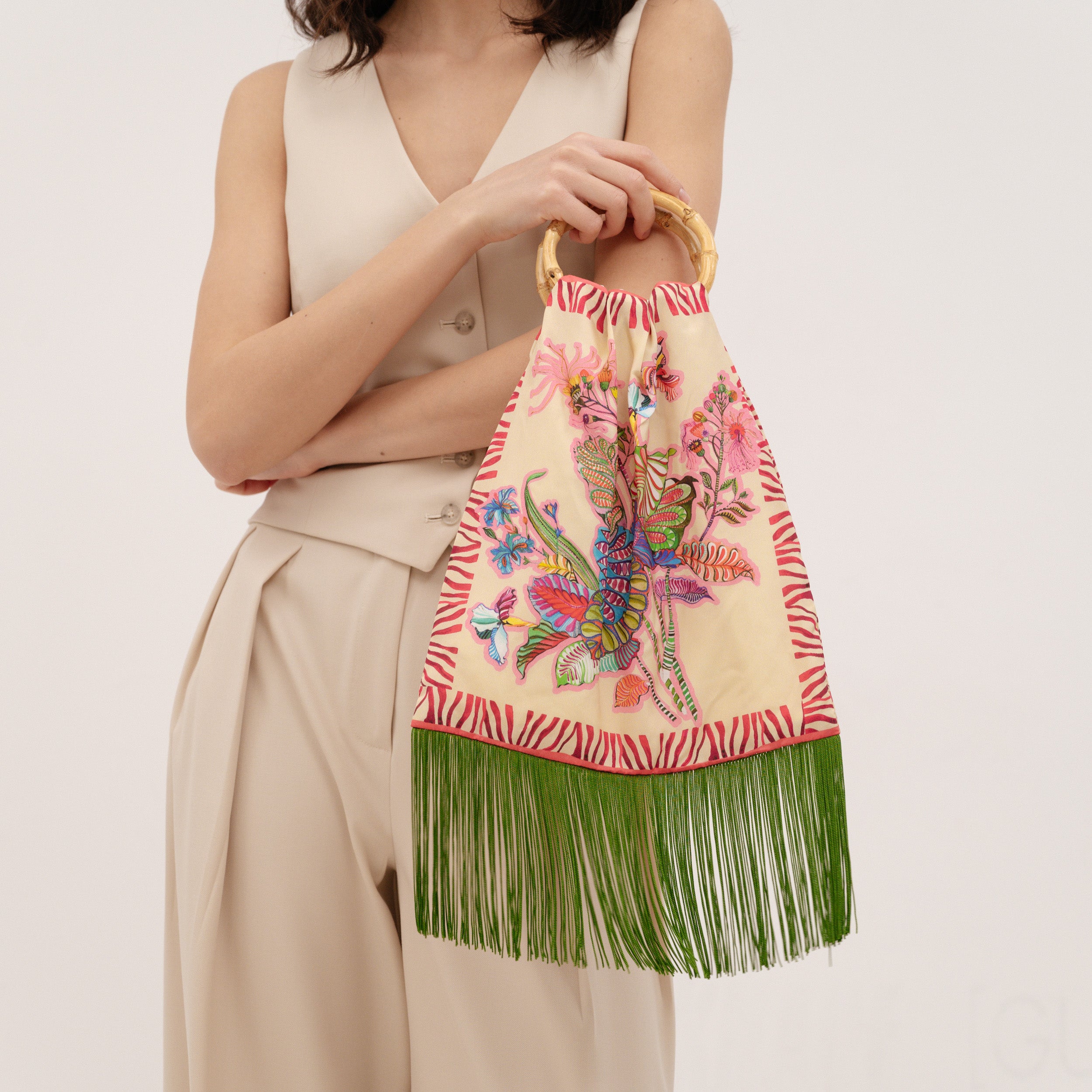 ELENI MALAMI "Summer in the City" Luxury HandBag with Bamboo Handles