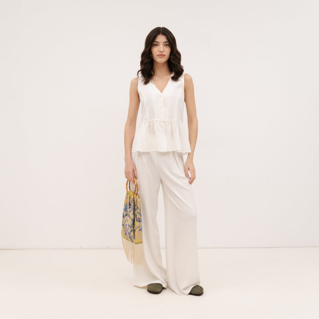 YESZEE White Satin Pants