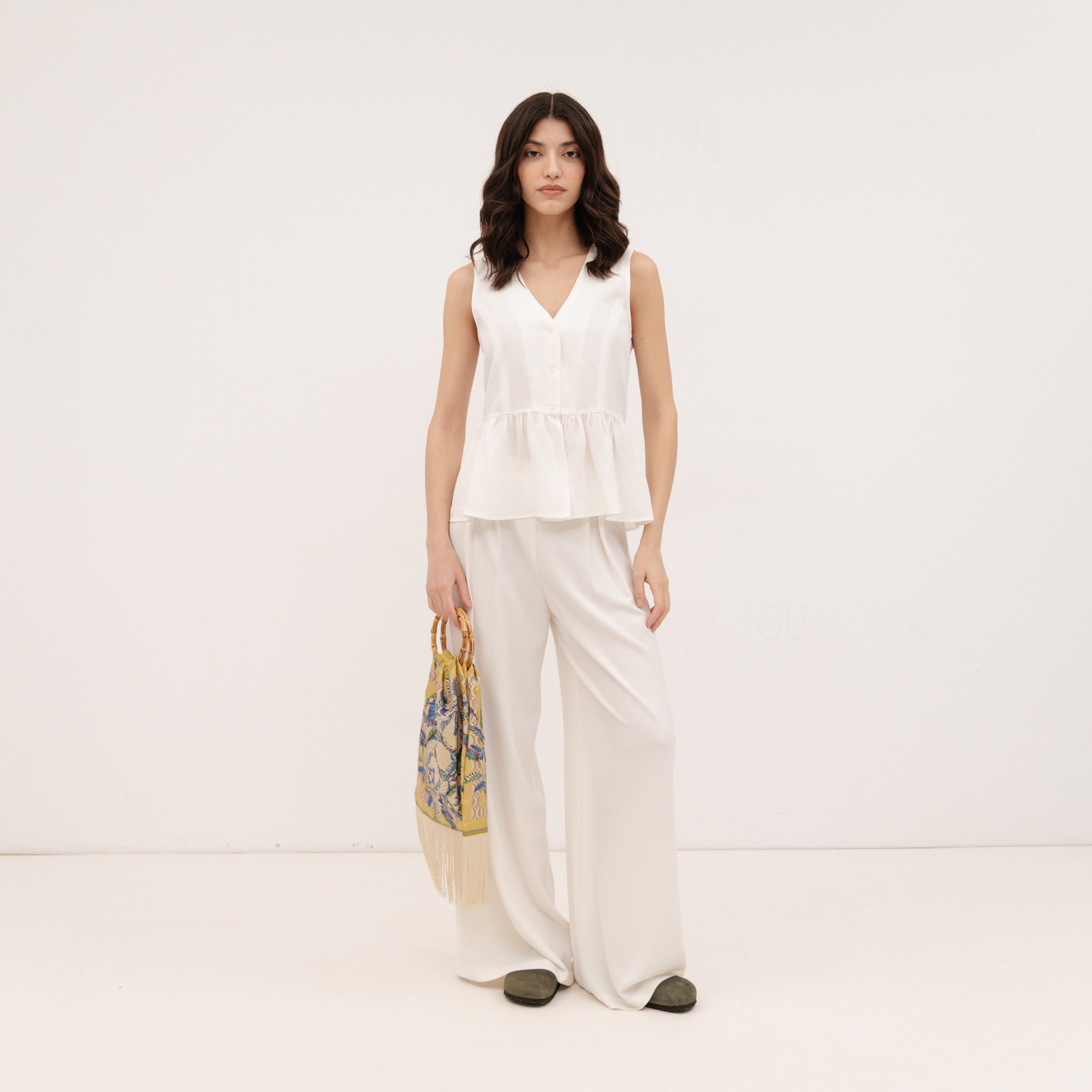 YESZEE White Satin Pants