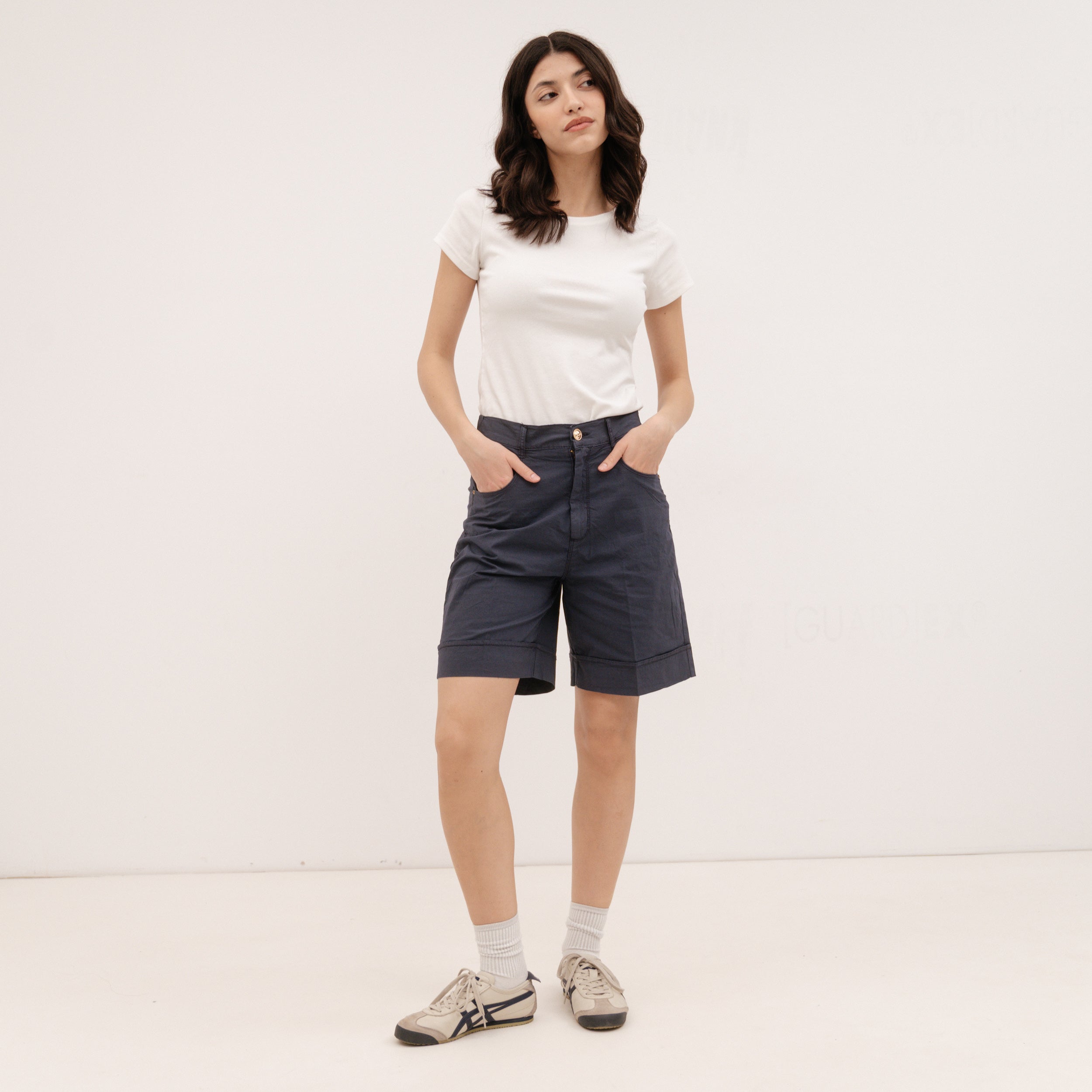 YESZEE Blue Cotton Shorts