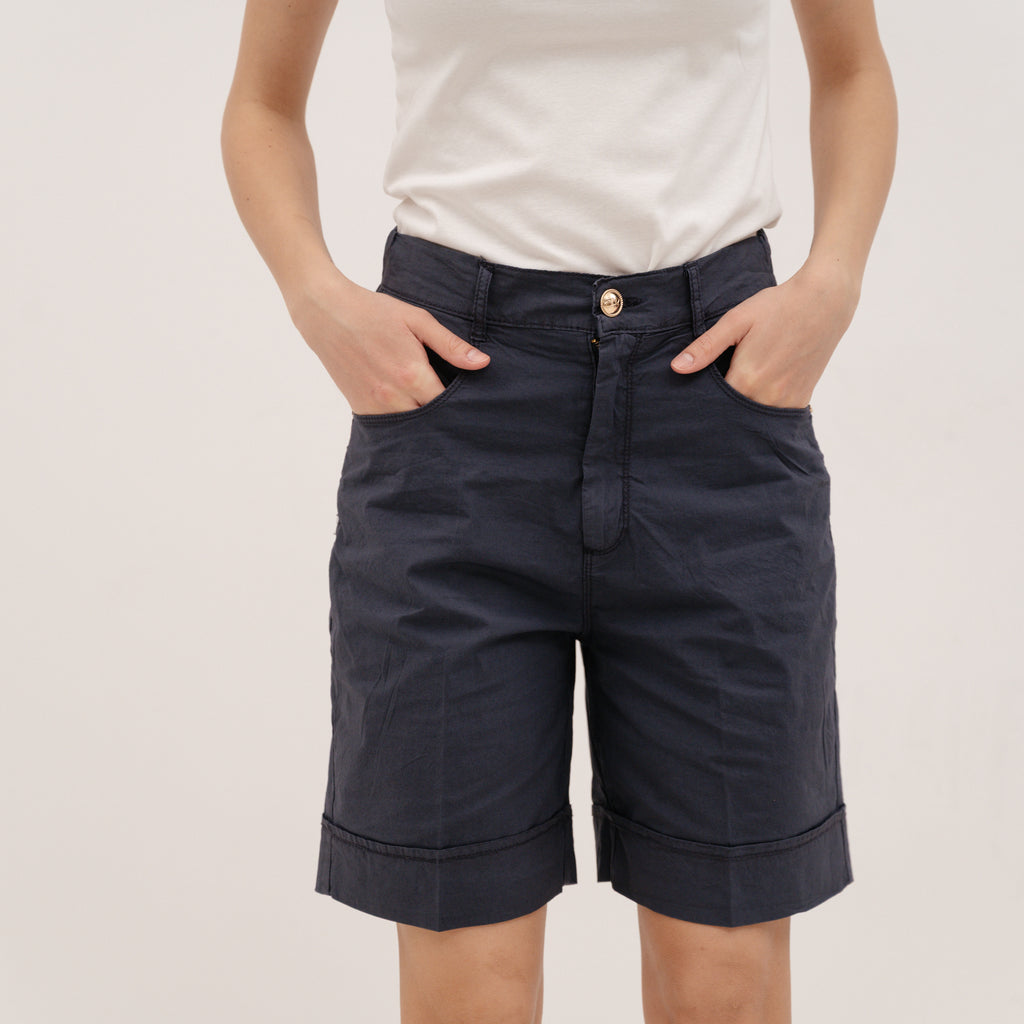 YESZEE Blue Cotton Shorts