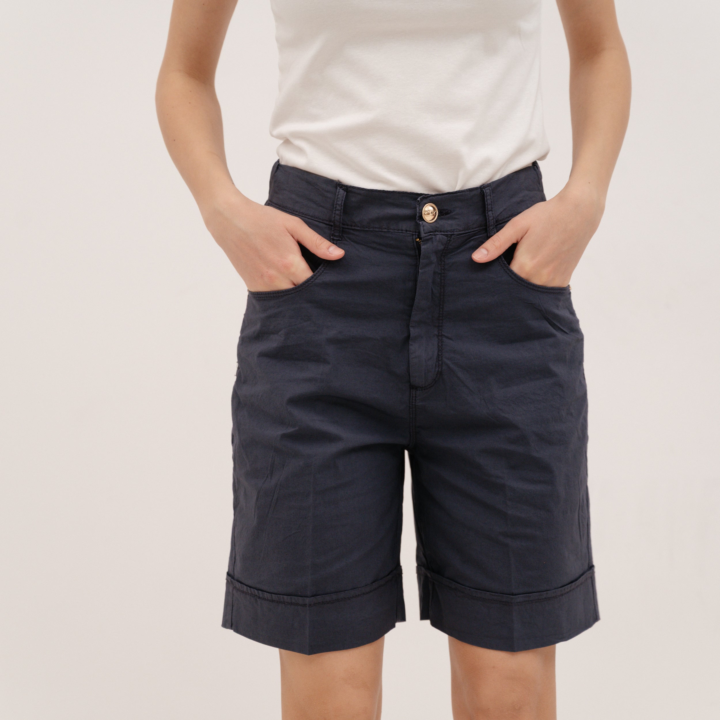 YESZEE Blue Cotton Shorts