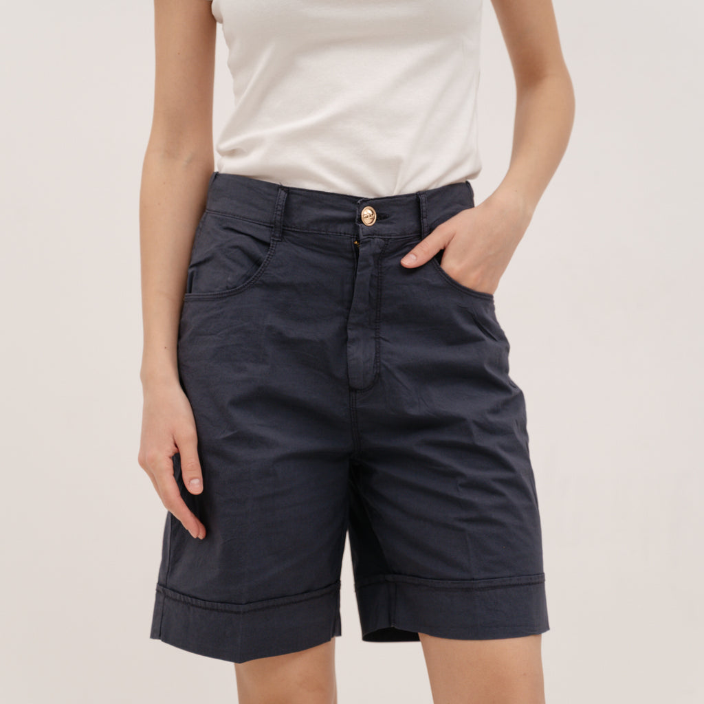 YESZEE Blue Cotton Shorts
