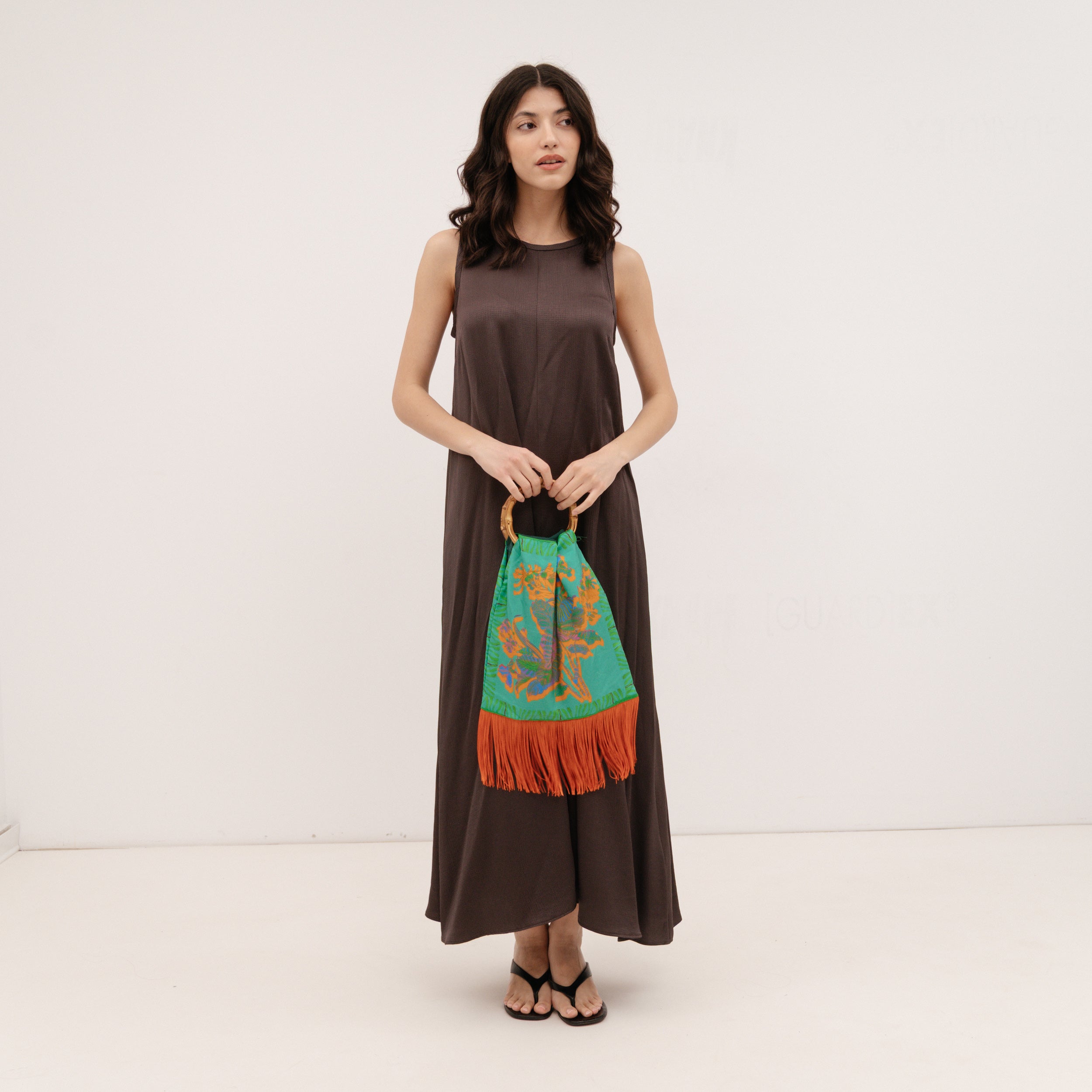 ELENI MALAMI Luxury HandBag with Bamboo Handles