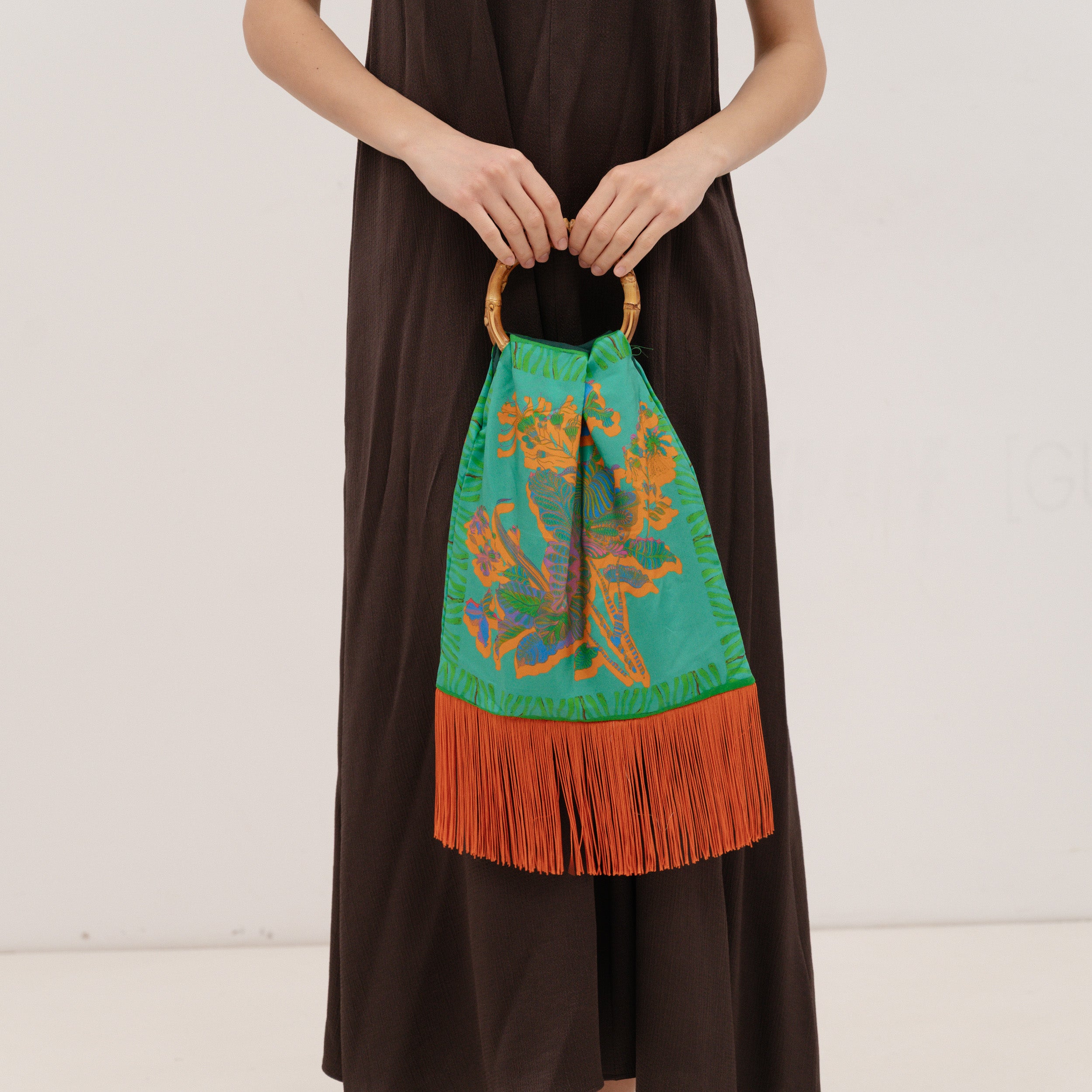 ELENI MALAMI Luxury HandBag with Bamboo Handles